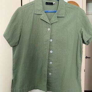 Big Bud Press Sage Green Short-Sleeve Button-Front Camp Shirt